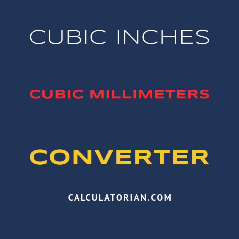 Cubic millimeter calculator online